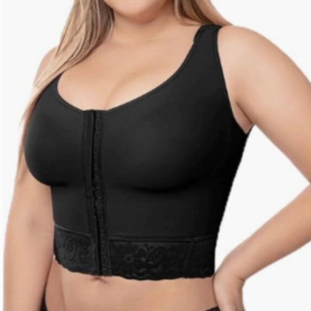 Post Op Bra medium lift w 3D technology material Posture Corrector |Black|34D/DD